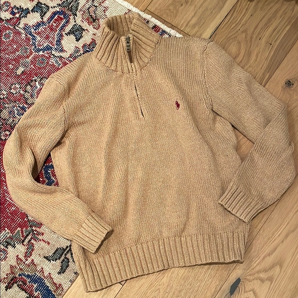 Vintage Ralph Lauren Camel Zip Sweater Sz S